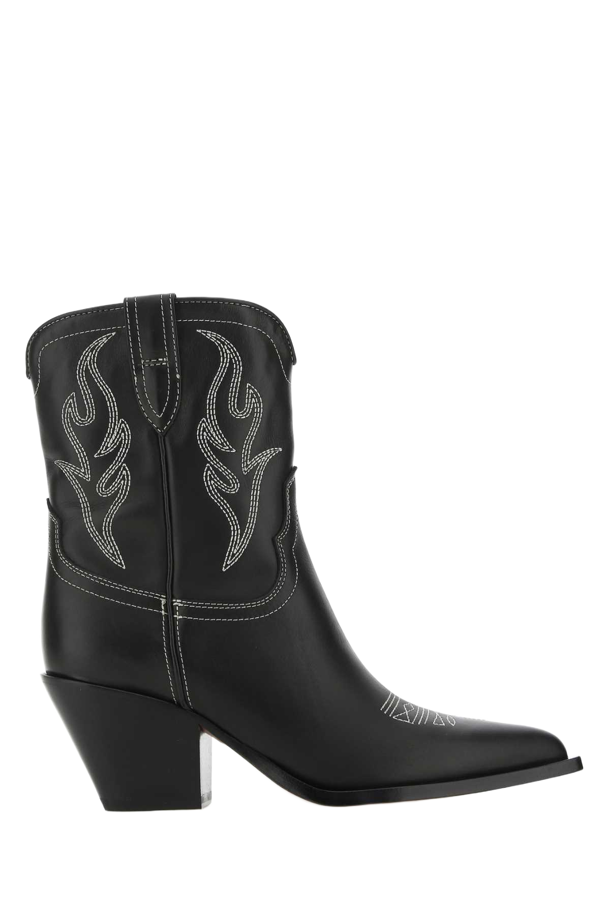 Black Leather Perla Ankle Boots Stivali
