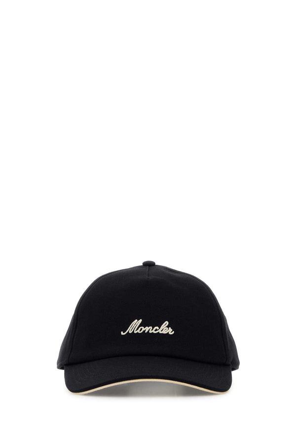 Moncler BASEBALL 100% cotton baseball cap in black