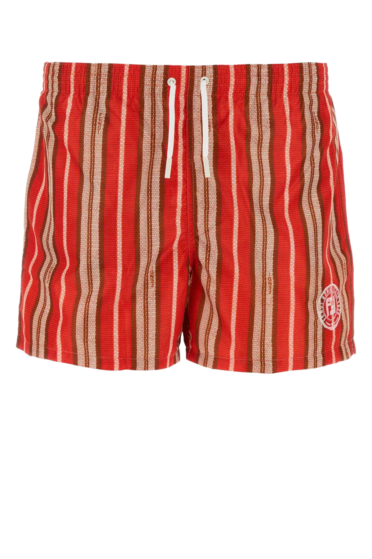 Printed Stretch Nylon Swimming Shorts Coral+natural Intimo