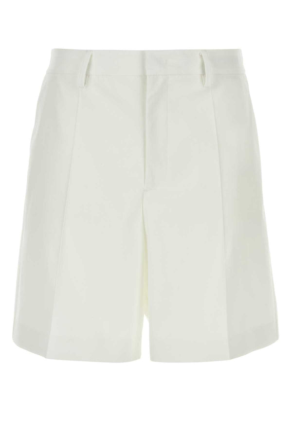 Valentino Garavani 88% Virgin wool bermuda short in white
