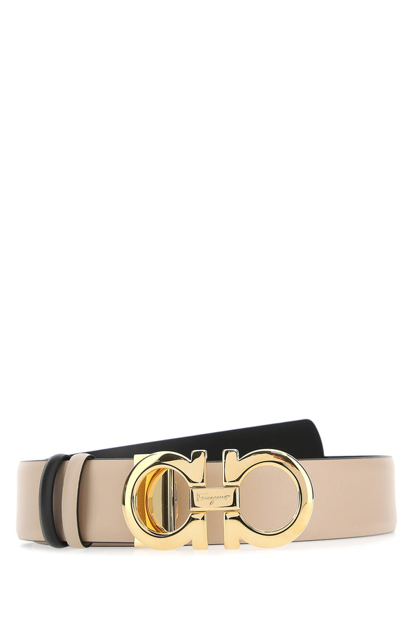 Ferragamo Newbisquenero Leather belt in beige