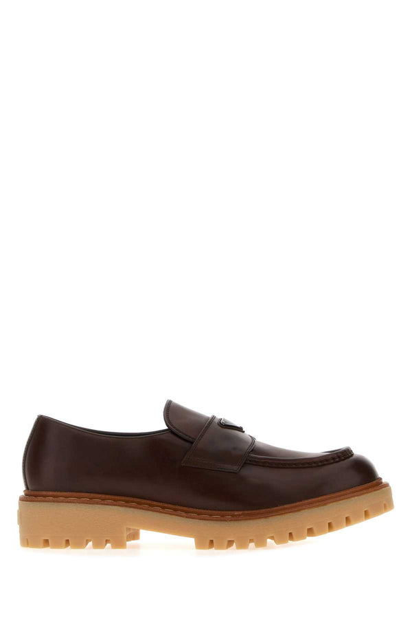 Prada 100% Vitello loafer in brown