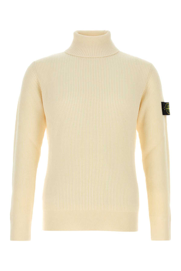 Stone Island 100% Virgin wool sweater in beige