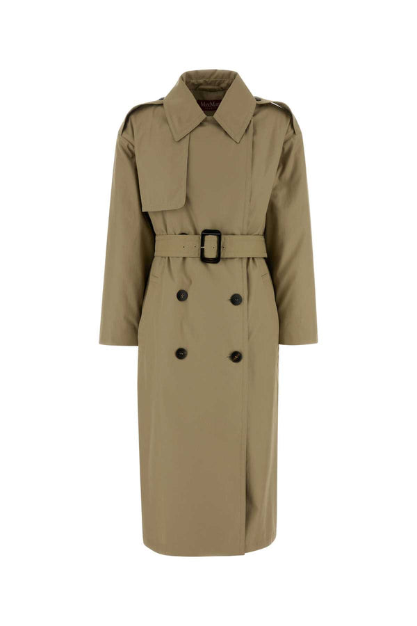 Mm Studio Exterior: 100% Cotton; Lining: 100% Nylon trench coat in beige