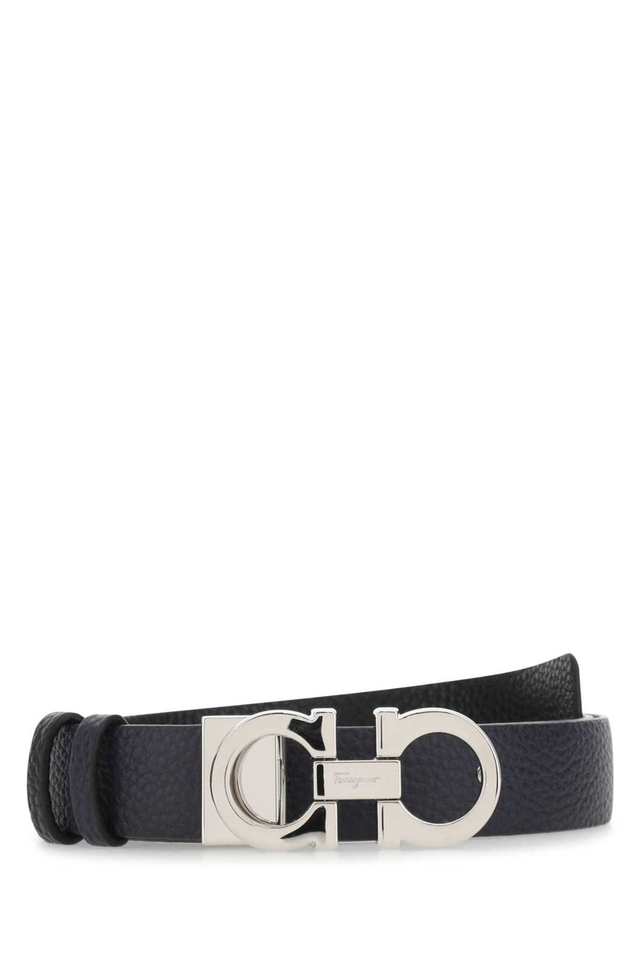 Ferragamo Mirtonero 100% calf leather belt in navy