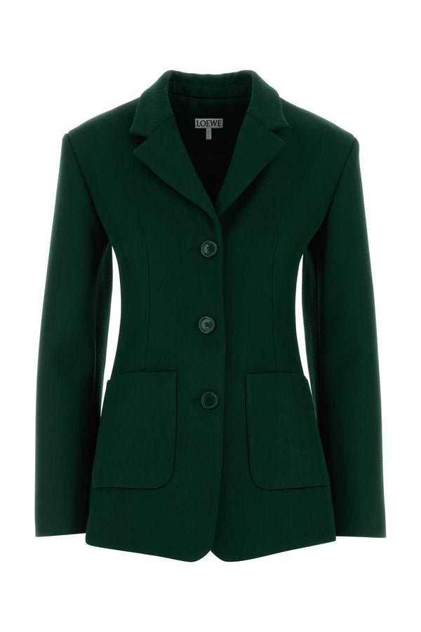 Loewe Exterior: 50% Wool blazer in green