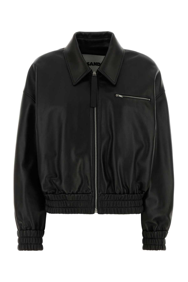 Jil Sander Exterior: 100% Ovine leather; Lining: 100% Cotton jacket in black