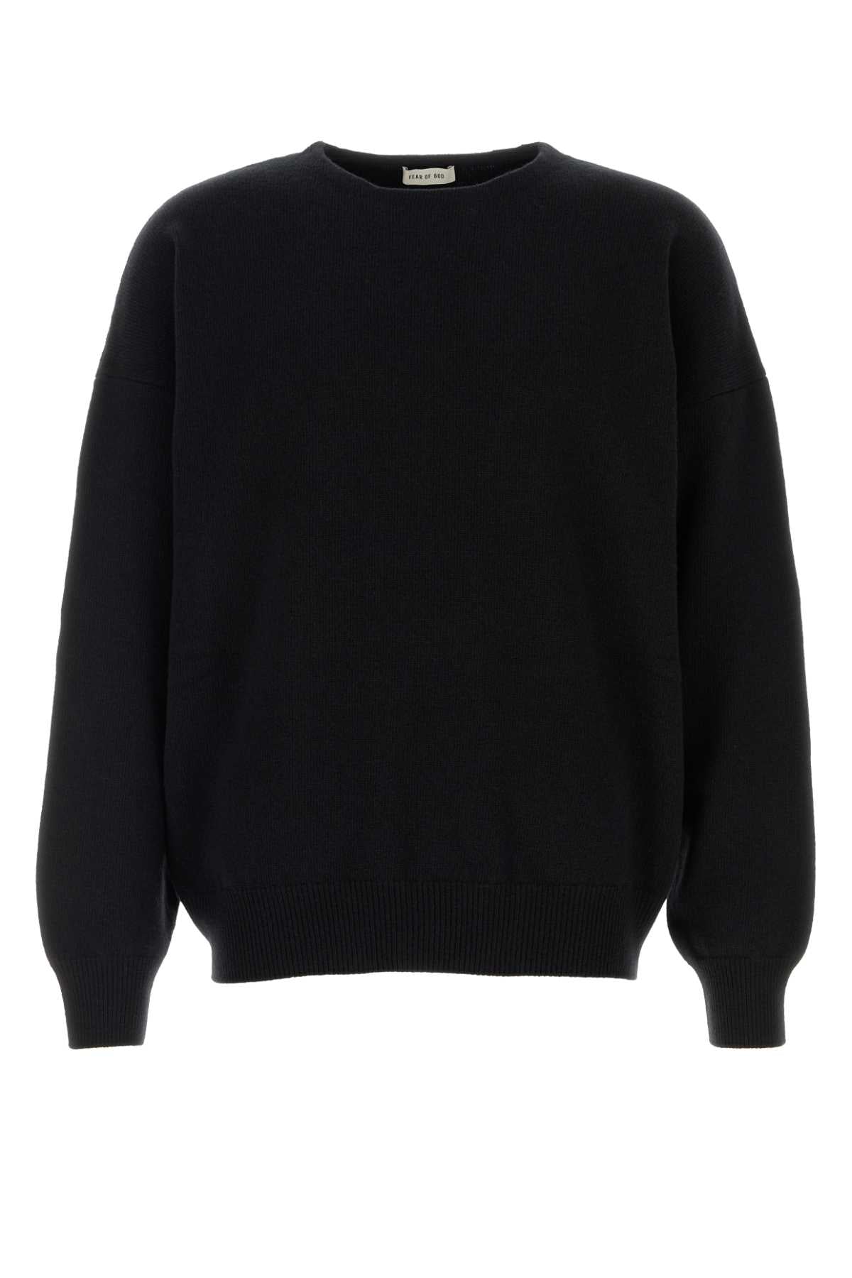 Black Wool Oversize Sweater Exterior: Virgin Maglieria