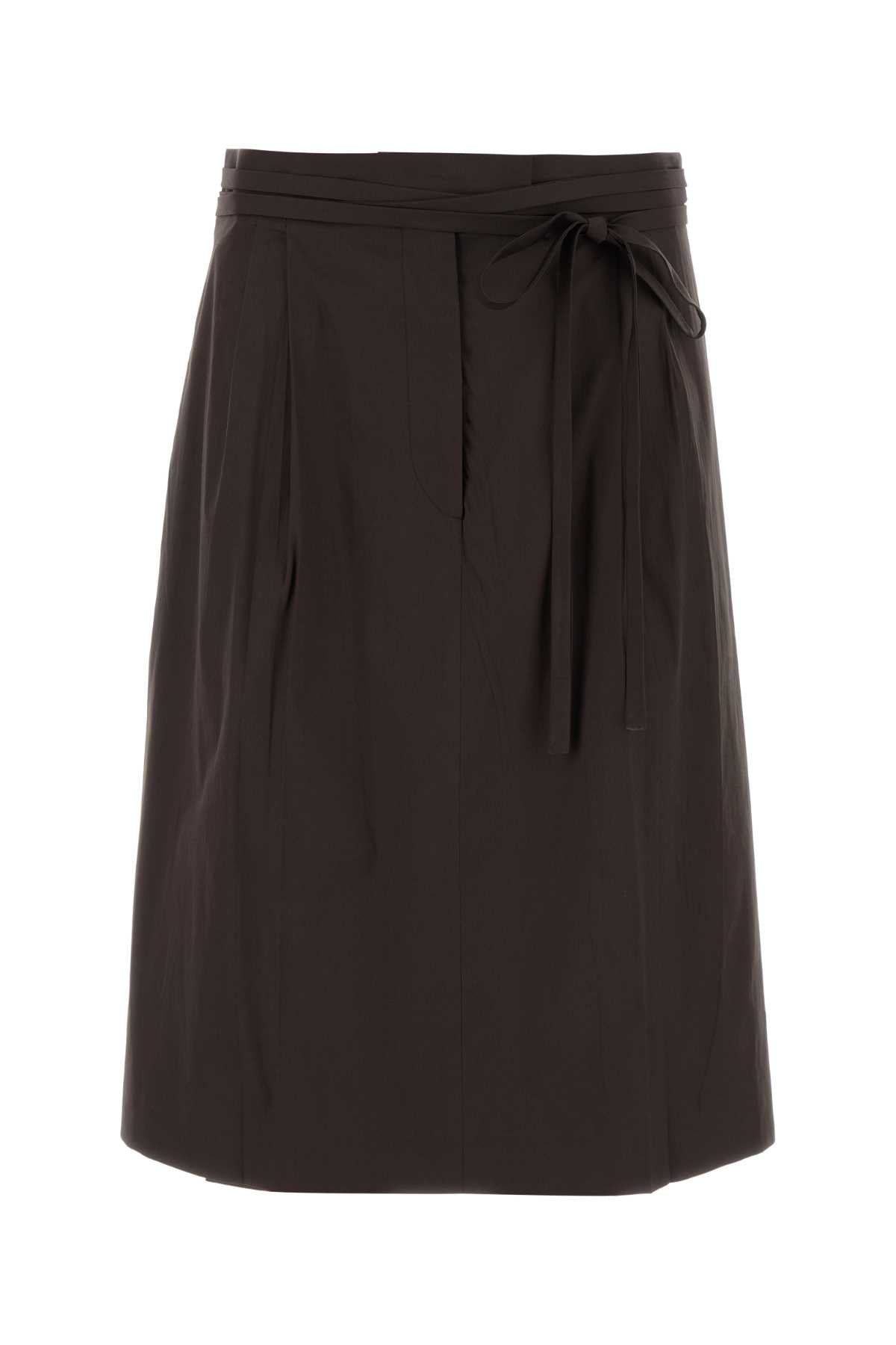 Brown Stretch Poplin Skirt Ebano Coeapa Gonne