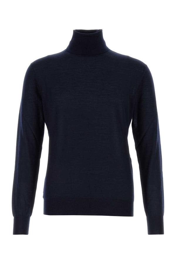 Saint Laurent Roule 35% Cashmere 25% Wool 30% Silk sweater in navy