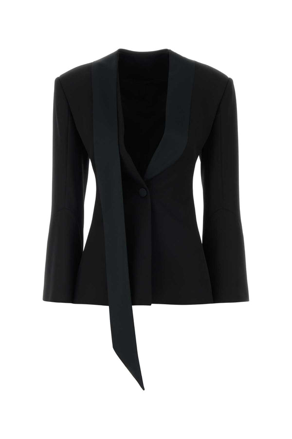 The Attico Exterior: 100% Wool blazer in black