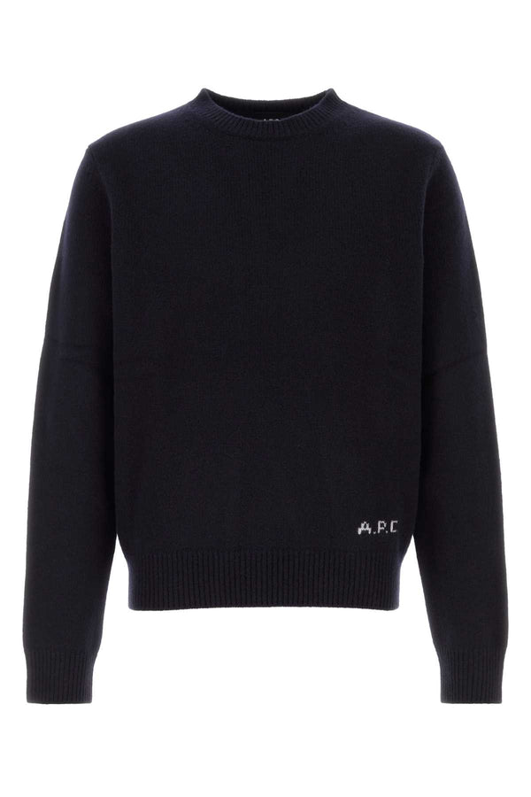 A.P.C. Edmond 100% Wool sweater in navy