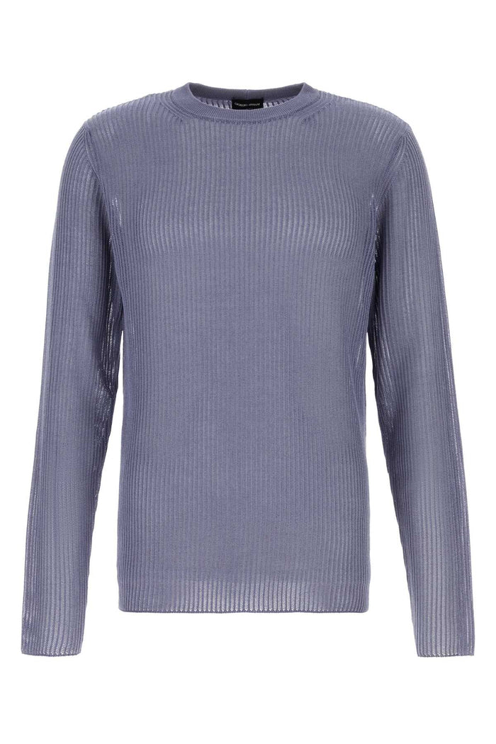 Air Force Blue Silk Blend Sweater Malva Exterior: Cotton Maglie