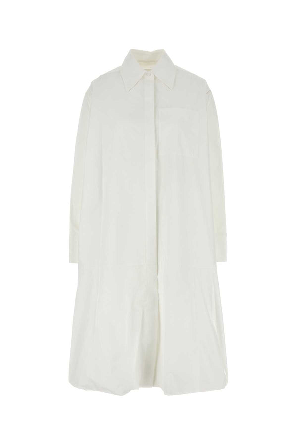 Jil Sander 100% Cotton shirt dress in white
