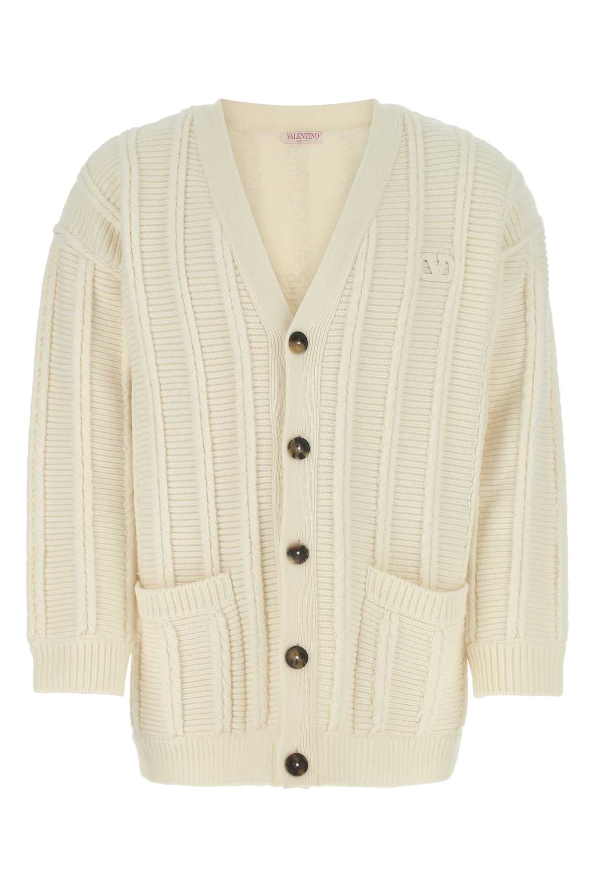 Ivory Wool Cardigan A03 Exterior: Maglieria