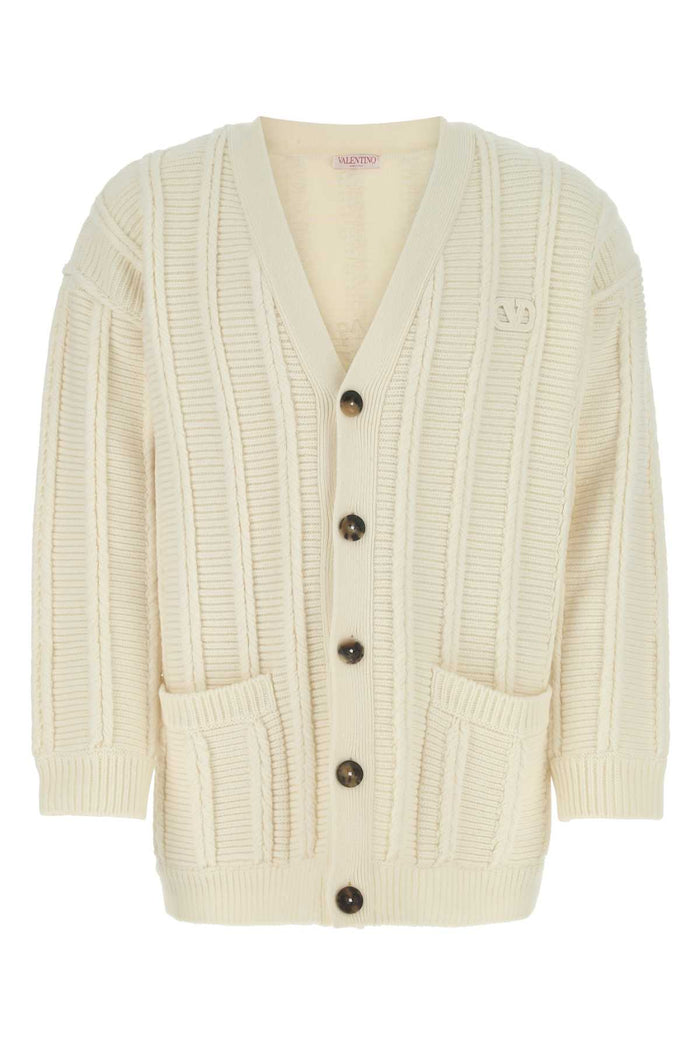 Ivory Wool Cardigan A03 Exterior: Maglieria