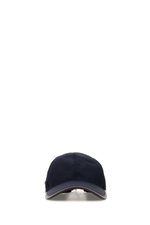 Prada CAPPELLI Exterior: 100% Re-nylon; Lining: 100% Cotton baseball cap in navy