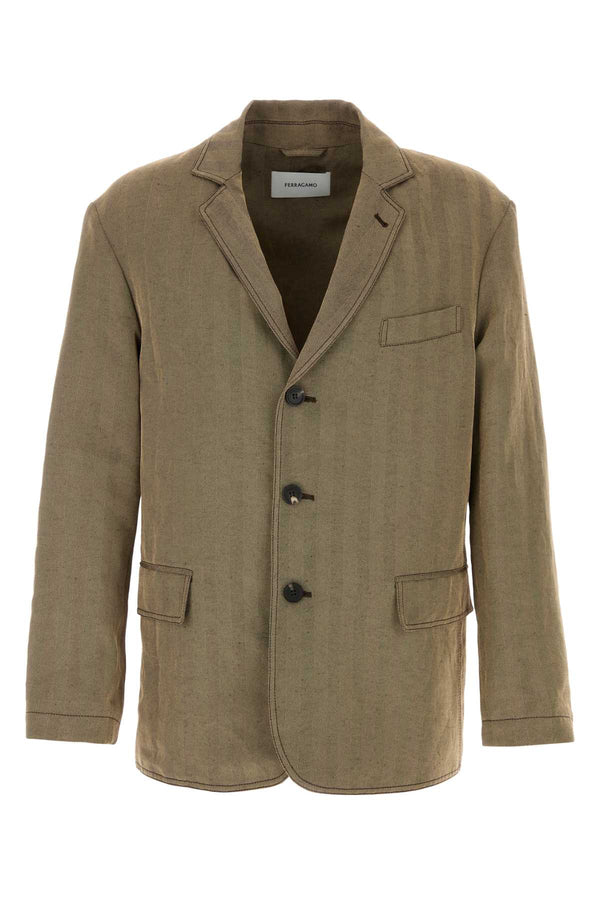 Ferragamo 57% Linen blazer in beige