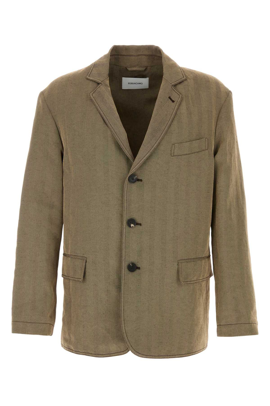 Ferragamo 57% Linen blazer in beige