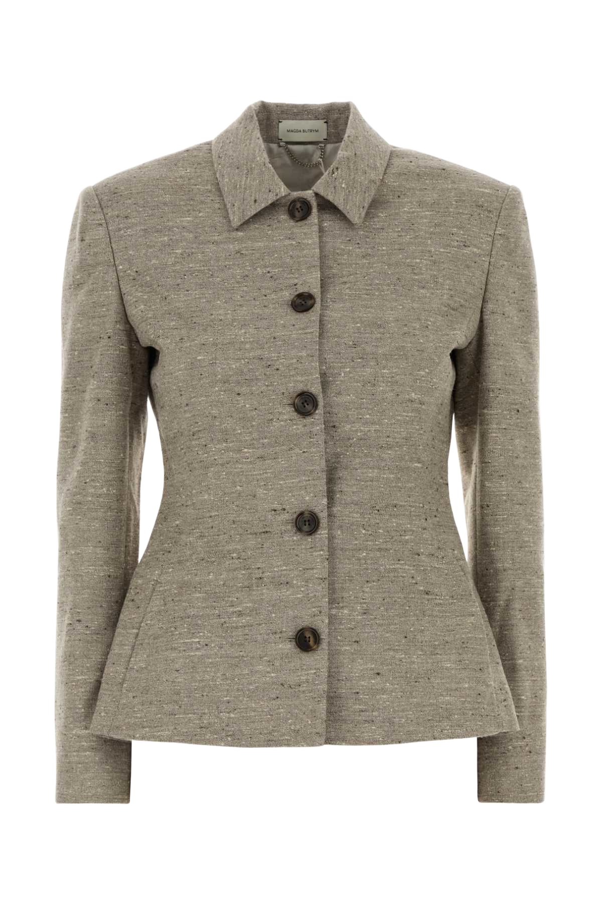 Melange Dove Grey Silk Blend Blazer Beige Giacche E Gilet