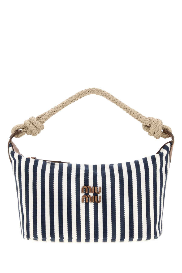 Miu Miu Exterior: 100% Fabric shoulder bag in navy