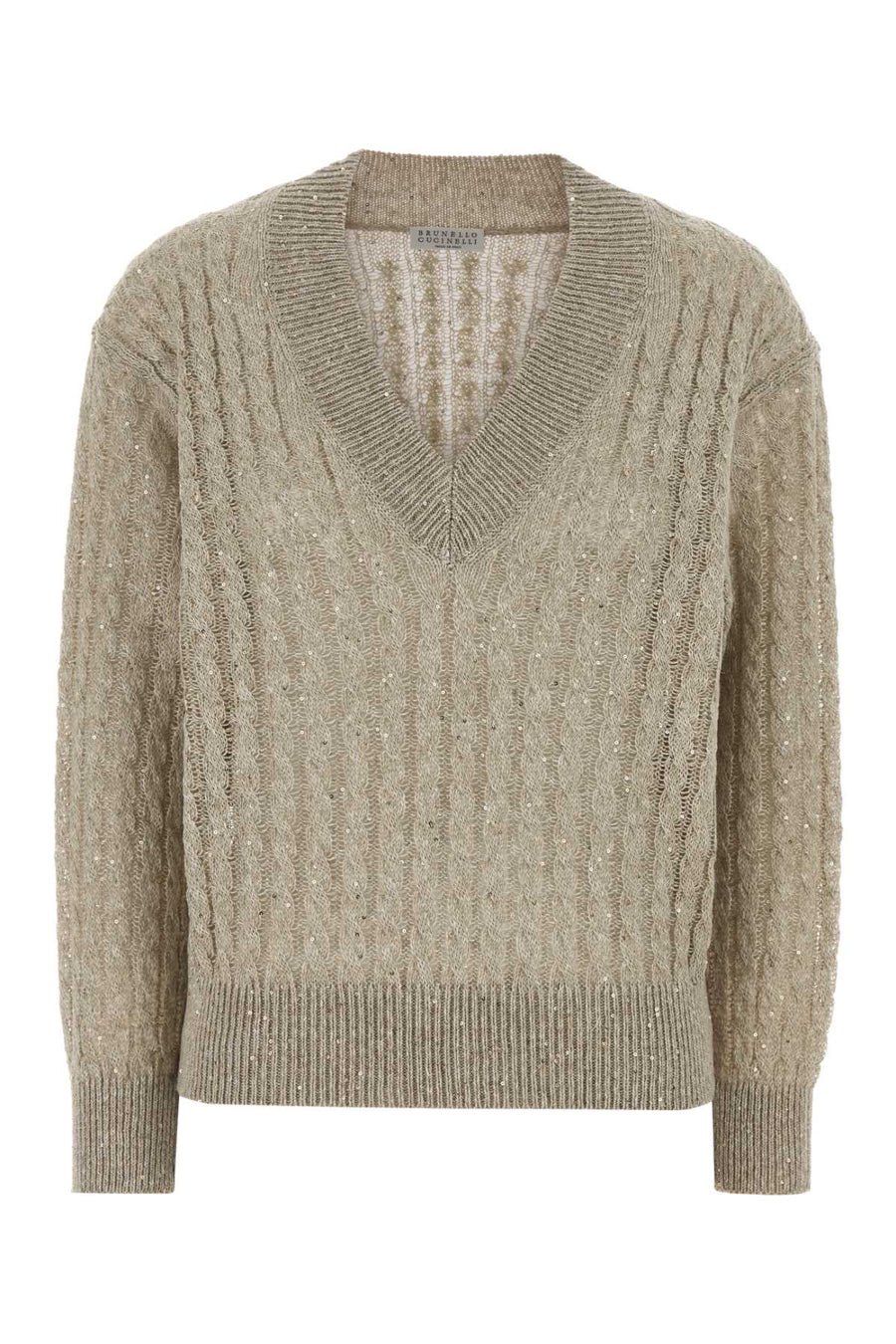Brunello Cucinelli 94% Linen sweater in beige