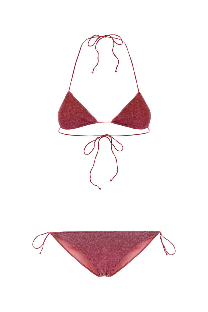Dark Pink Nylon Blend Bikini Sunset Costumi Da Bagno