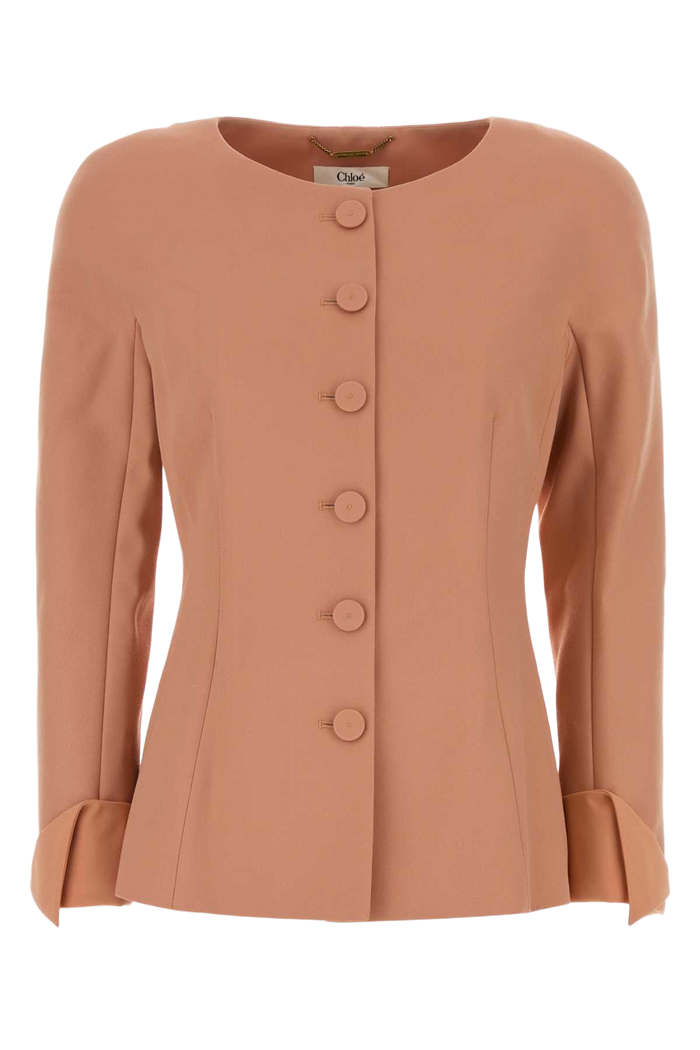 Antiqued Pink Wool Blazer Blushypink Giacche E Gilet