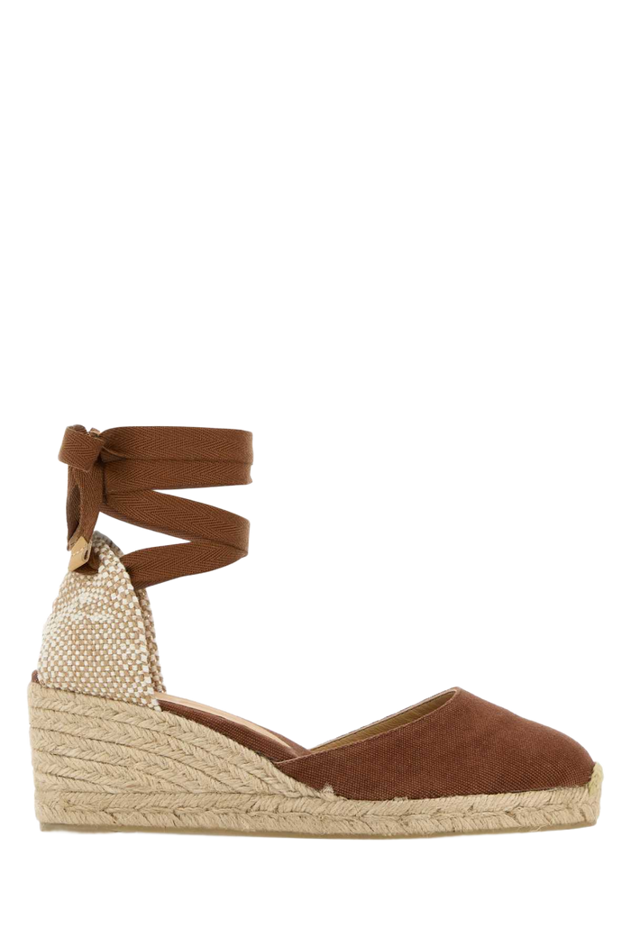 Brown Canvas Carina Wedges Pecan Espadrillas