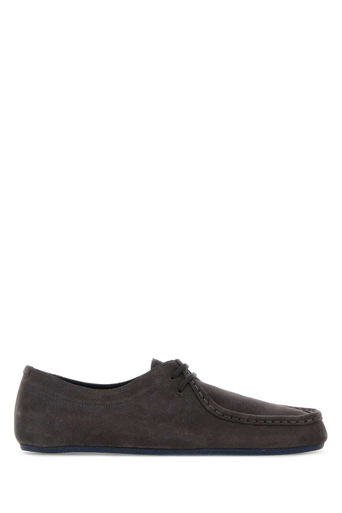 Dark Grey Suede Lace-Up Shoes Magnet Scarpe Stringate