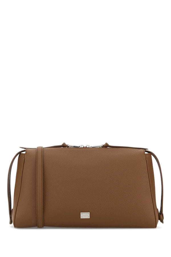 Dolce & Gabbana Exterior: 100% Calf shoulder bag in brown
