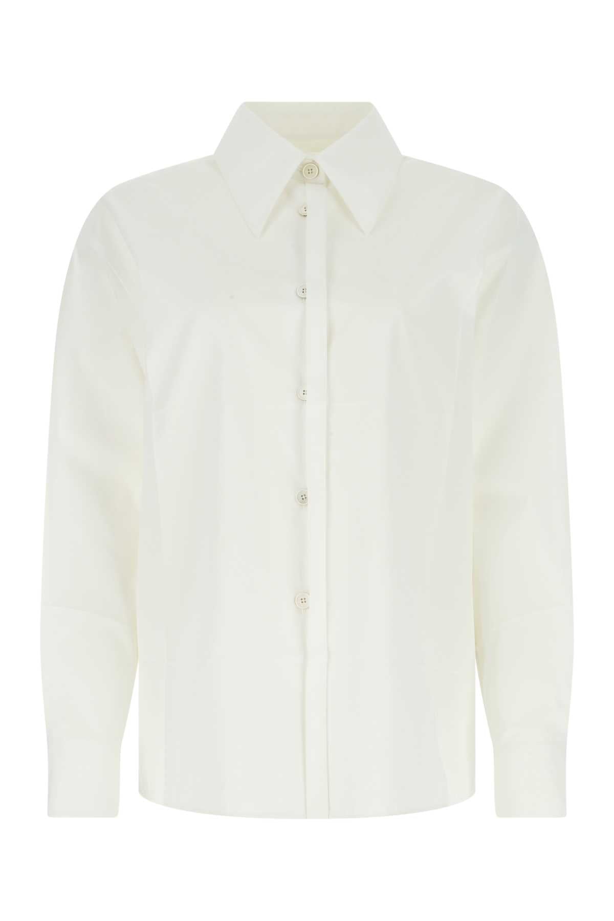 White Poplin Oversize Shirt 100 Exterior: Cotton Camicie