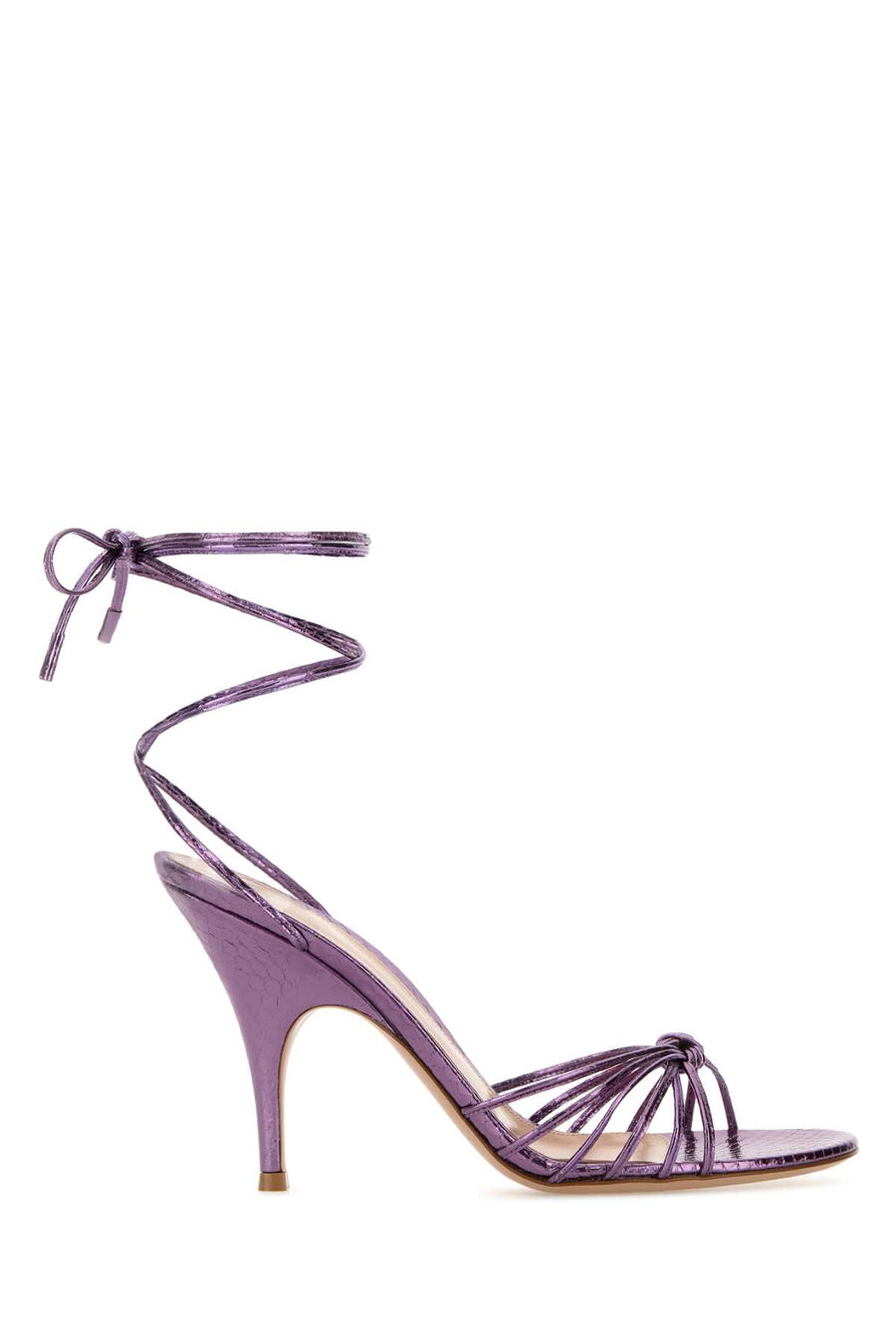 Gianvito Rossi Tacco Python-embossed leather sandal in purple