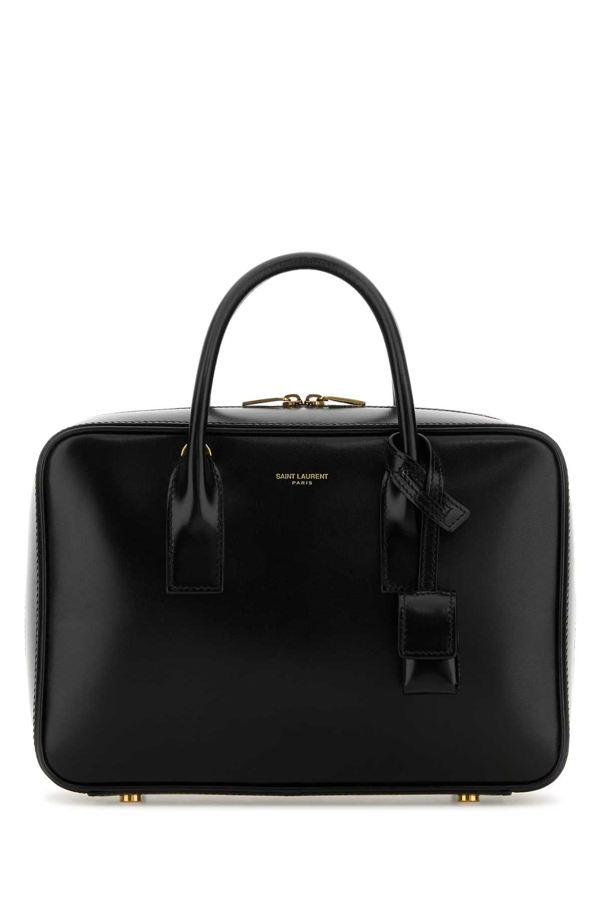 Black Leather Sac De Jour Handbag Nero Borse A Mano