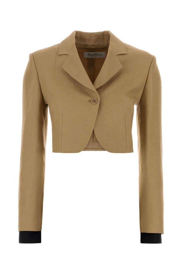 Max Mara Exterior: 100% Linen. Lining: 65% Acetate blazer in beige