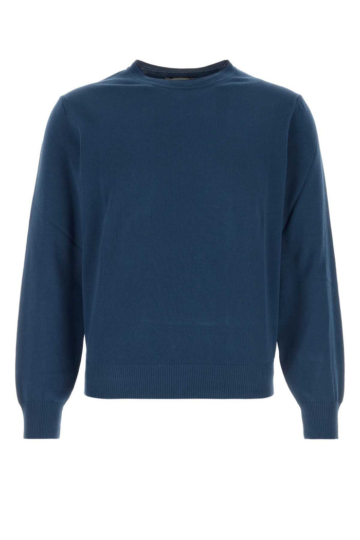 Navy Blue Cotton Sweater Bluette Exterior: Maglieria