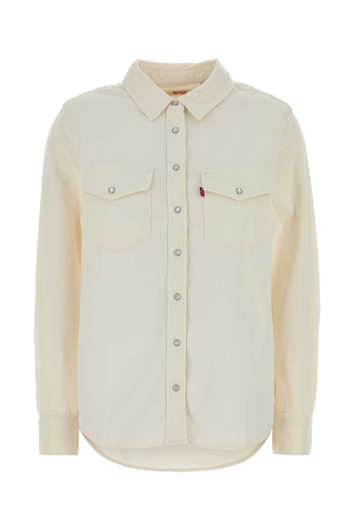 Ivory Lyocell Blend Iconic Western Shirt Todolist Exterior: Cotton Camicie