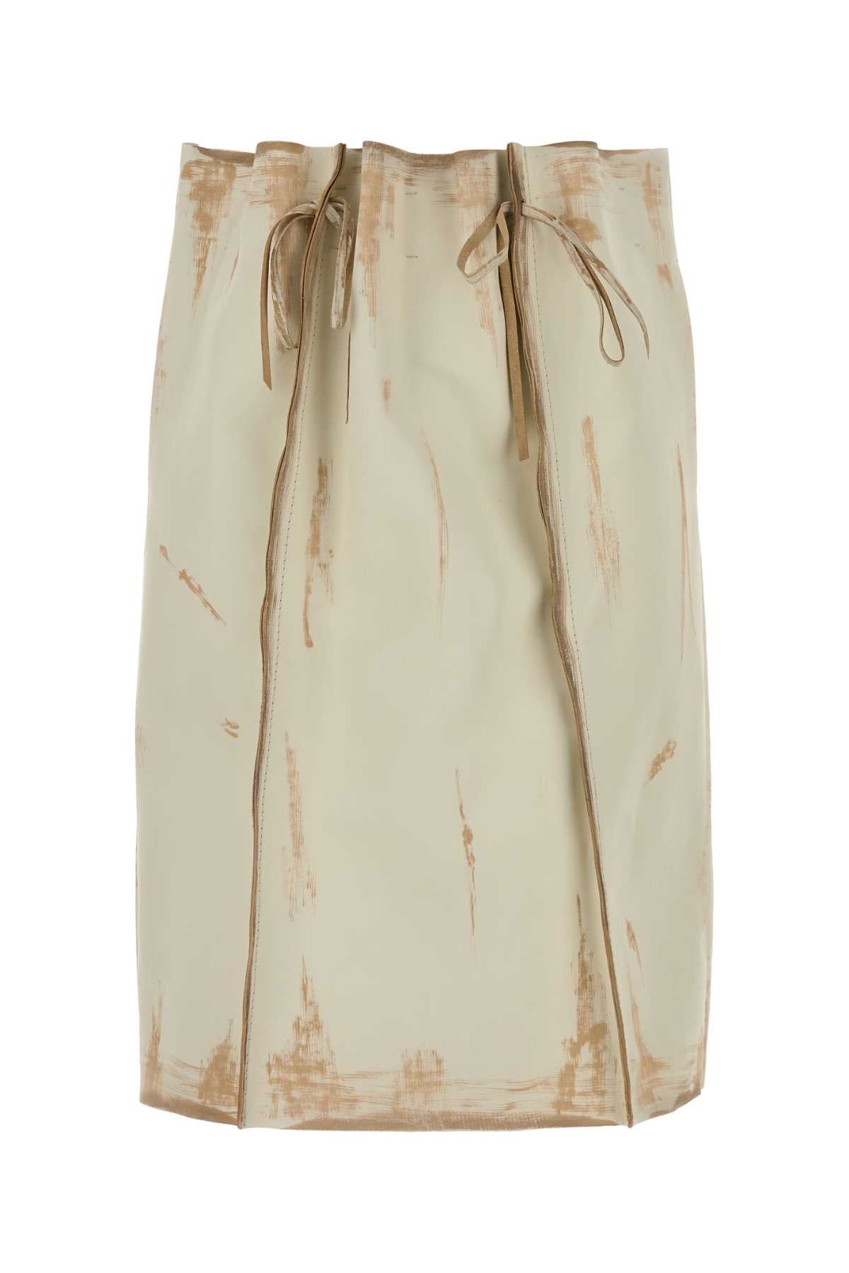 Sand Leather Skirt Bianco Vitello Gonne