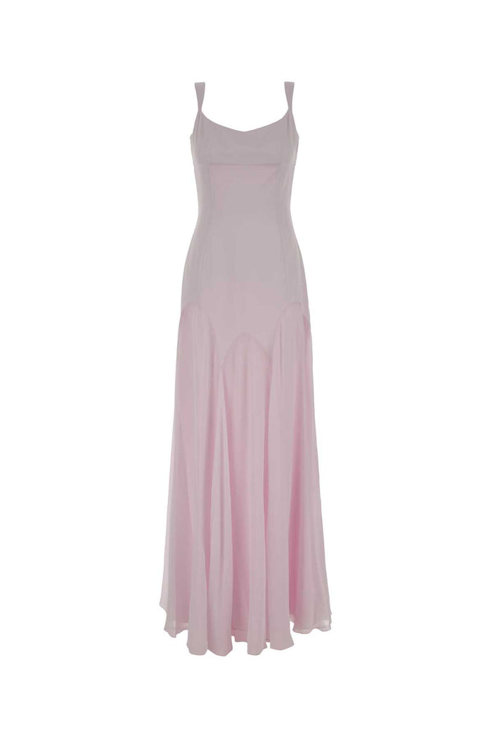 Lilac Satin Long Dress Palepowderpink Abiti Lunghi