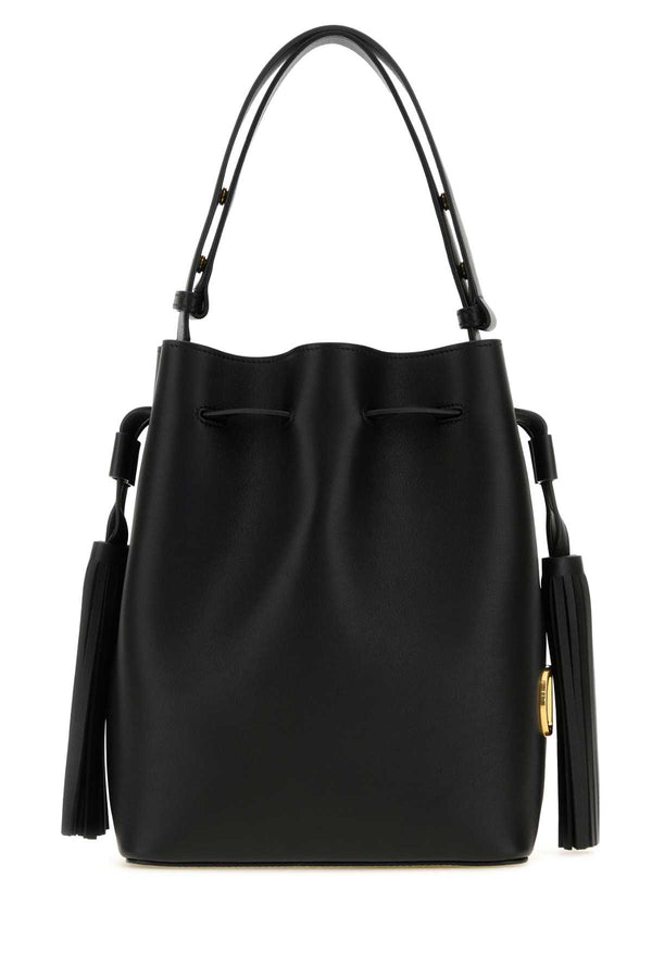 Valentino Garavani Exterior: 100% Leather bucket bag in black