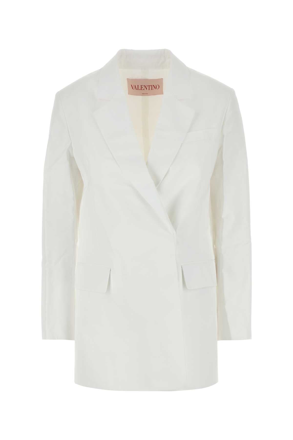 White Cotton Blazer Biancoottico Giacche E Gilet
