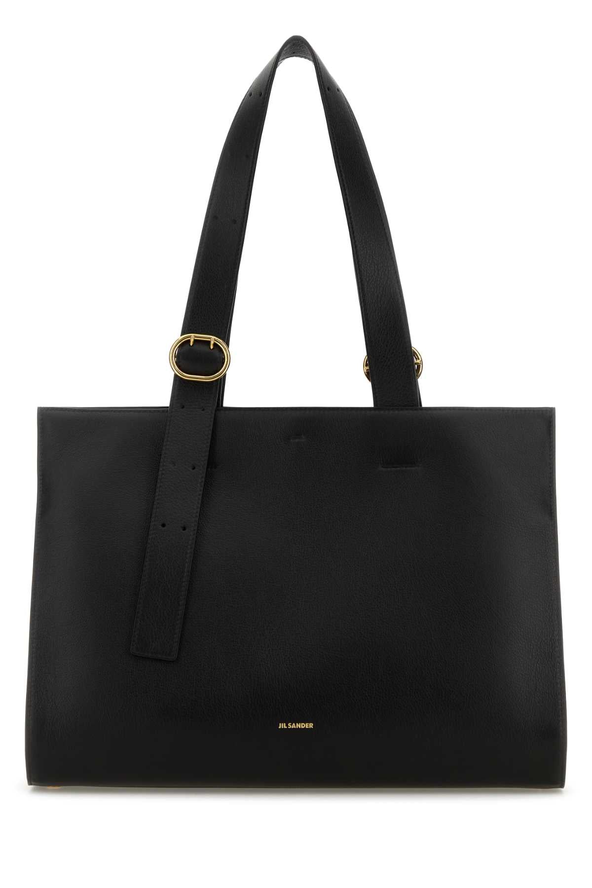 Black Leather Shopping Bag Borse A Mano