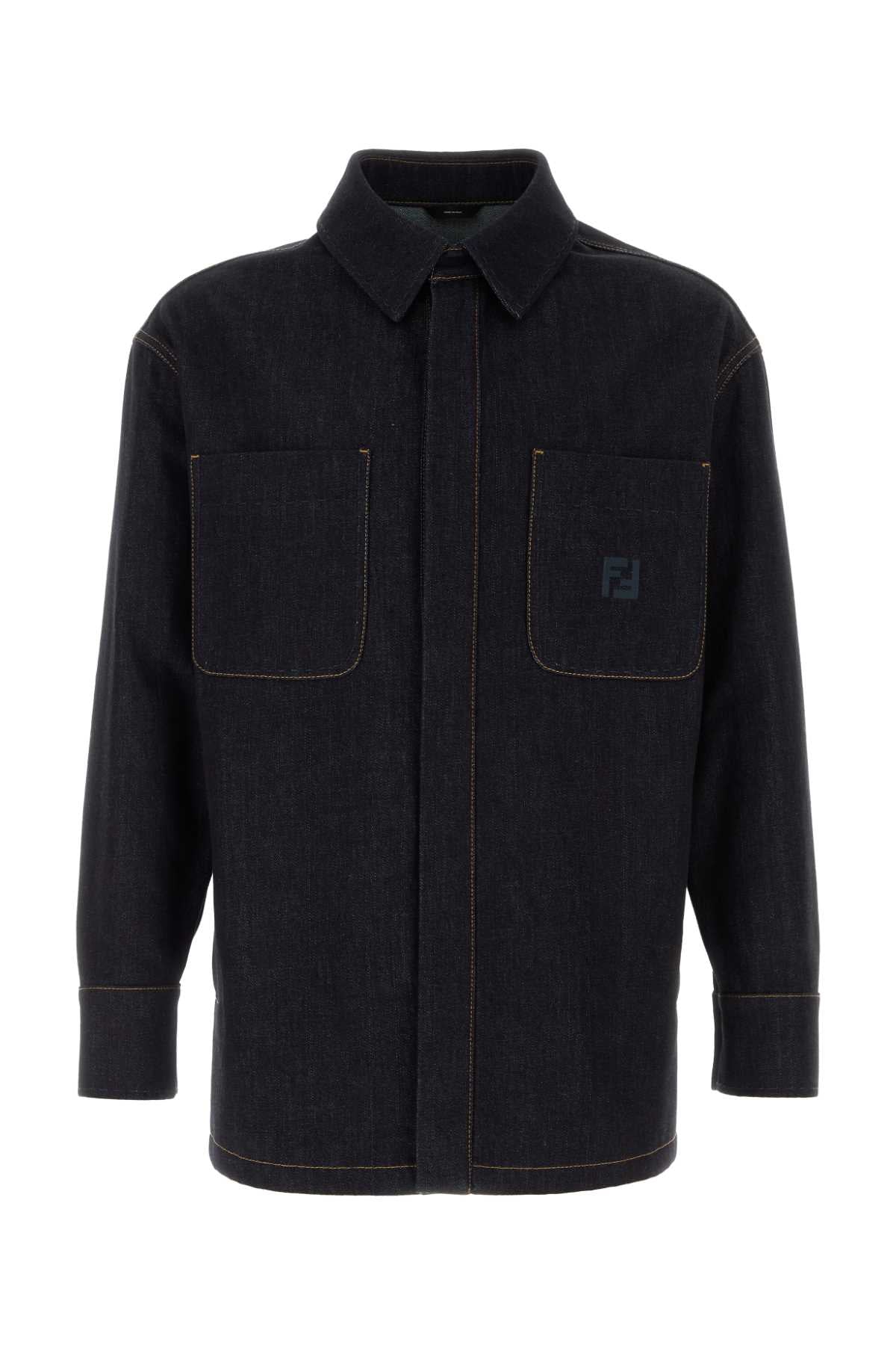 Denim Jacket Indigo Greggio Exterior: Cotton Giubbini