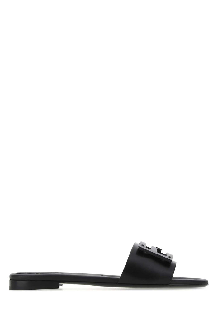 Black Leather Baguette Slippers F0abb