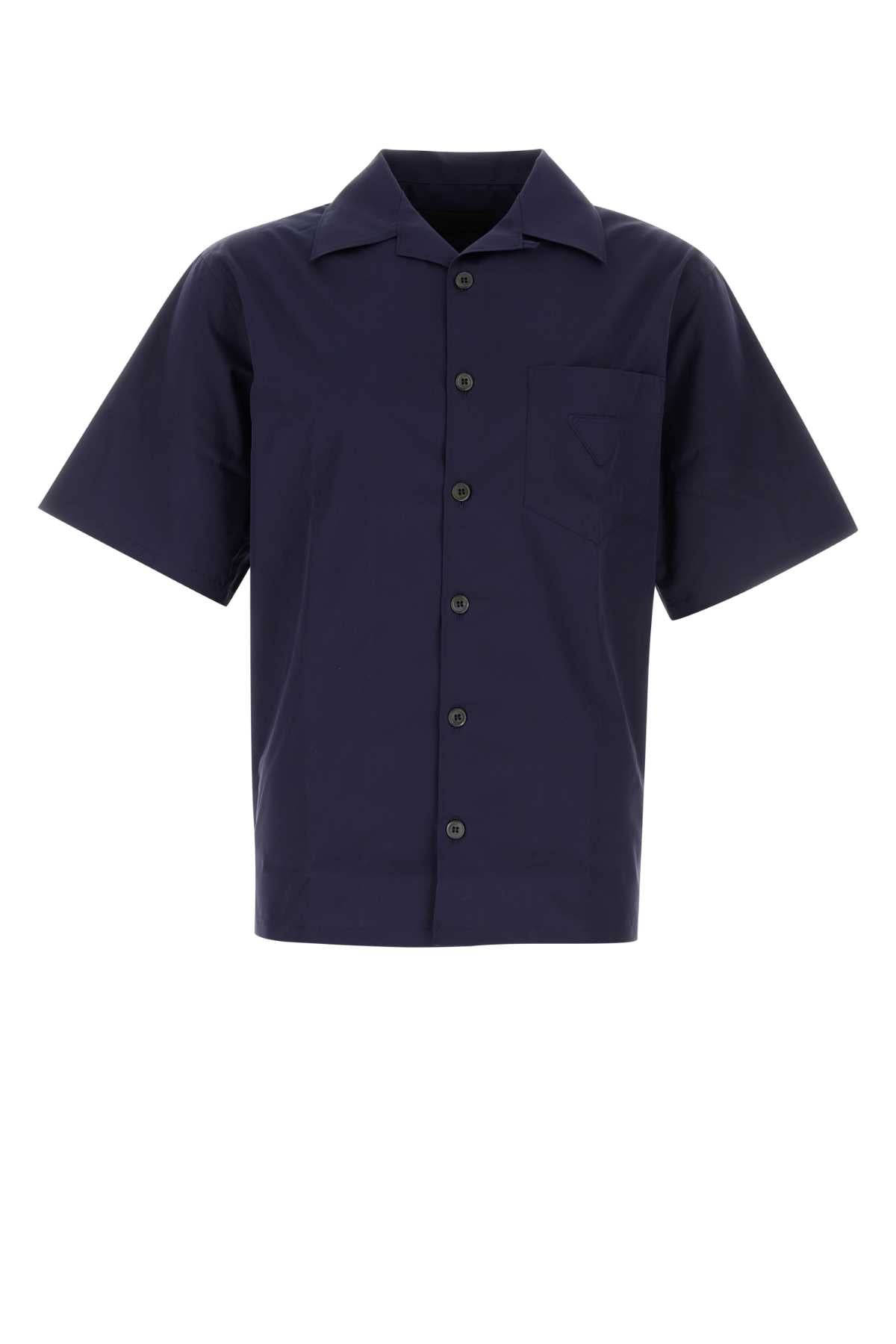 Navy Blue Poplin Shirt Inchiostro Exterior: Cotton Camicie