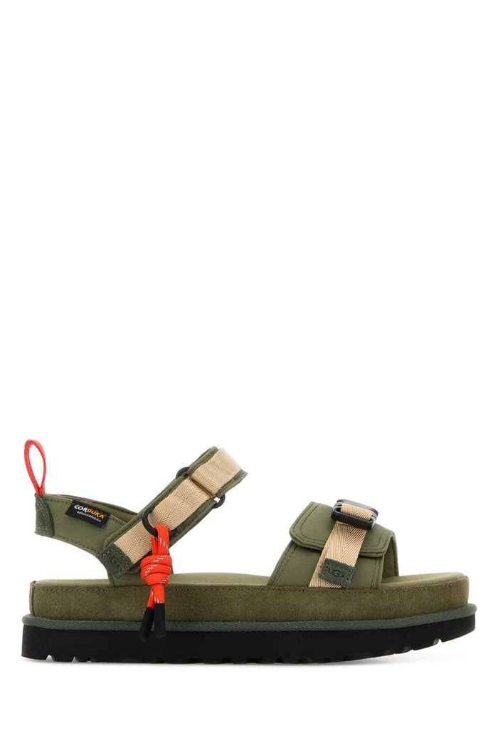 Army Green Fabric Goldenstar Sandals Burntolive Sandali