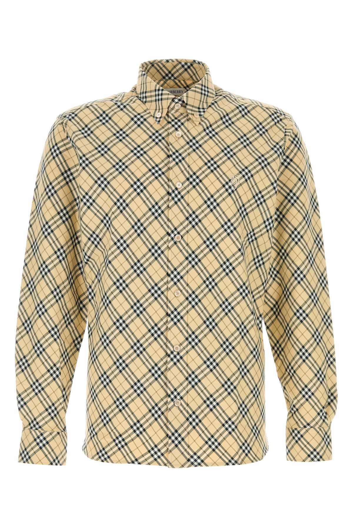 Embroidered Cotton Shirt Grainipcheck Exterior: Camicie