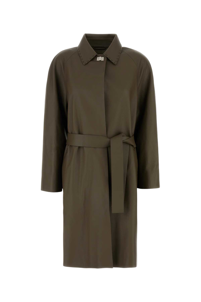 Mud Leather Coat Wood Giacche In Pelle