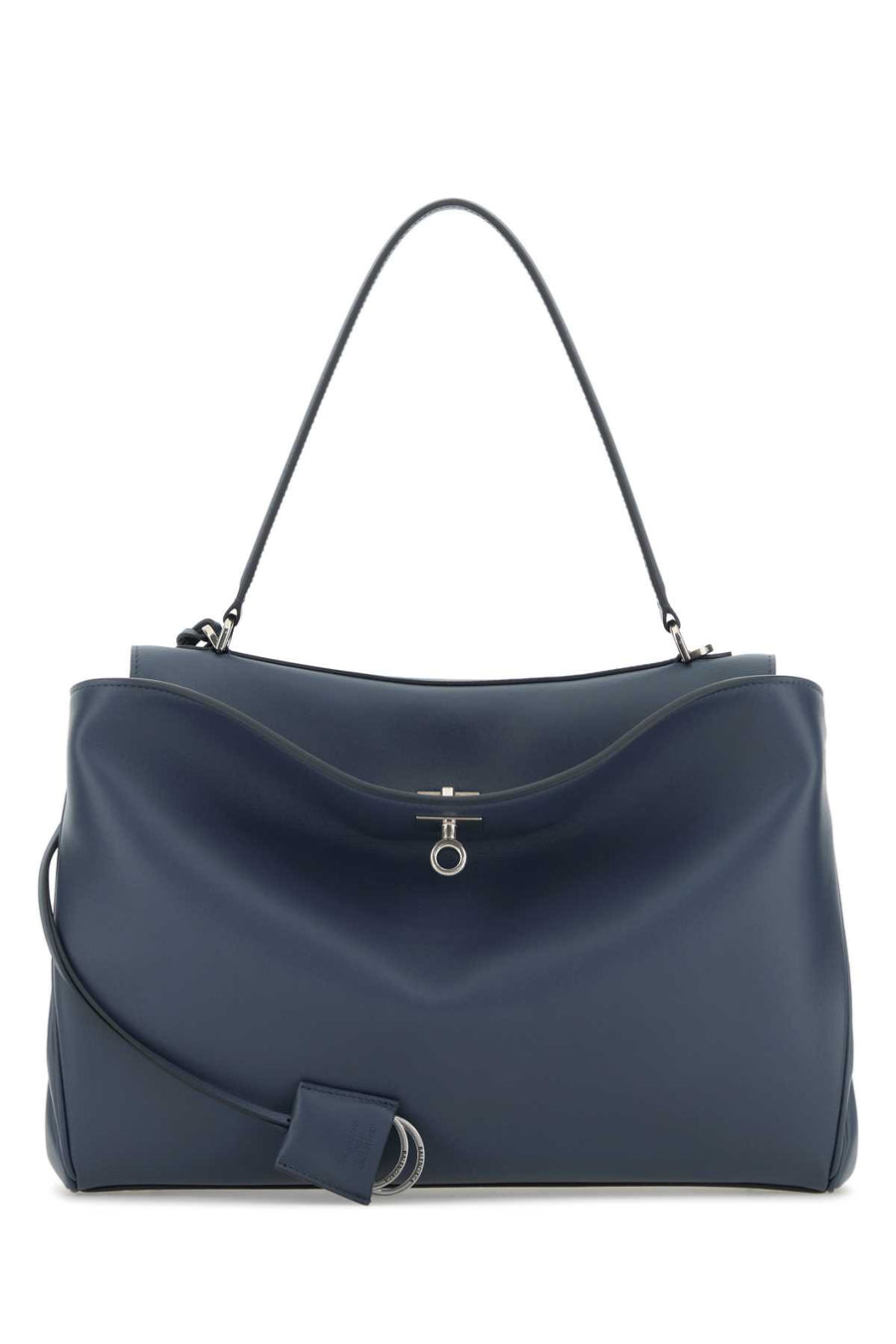 Balenciaga Handle T Domesticated Calf Leather 100% top handle bag in navy