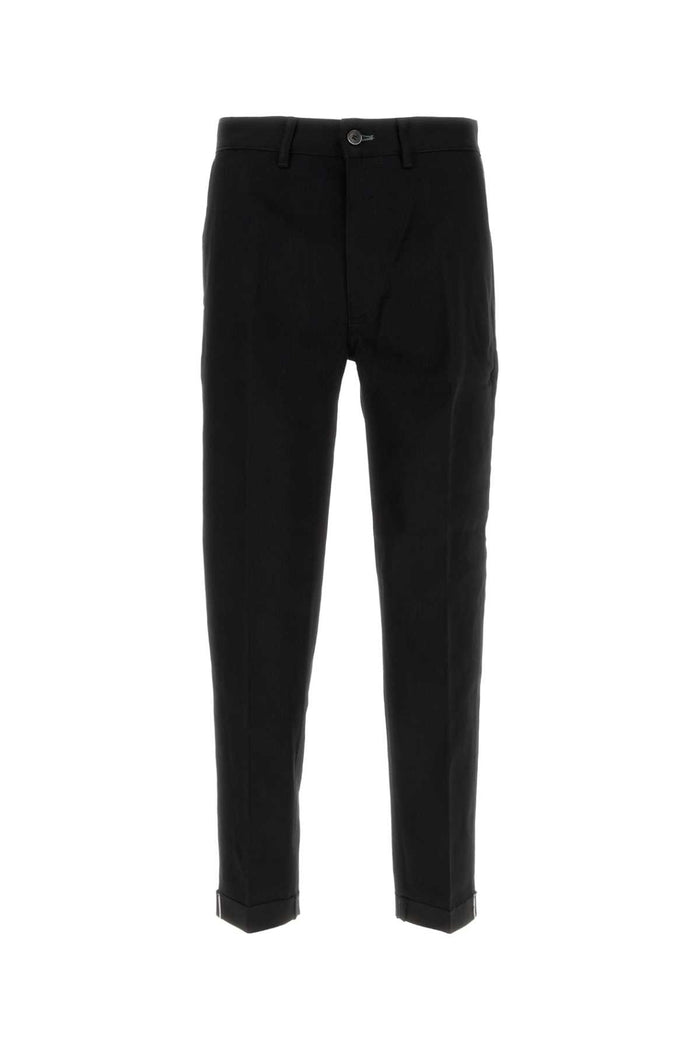 Black Stretch Cotton Blend Pant S04 Pantaloni